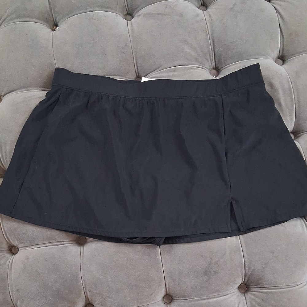 Aqua Green Black Swim Skirt